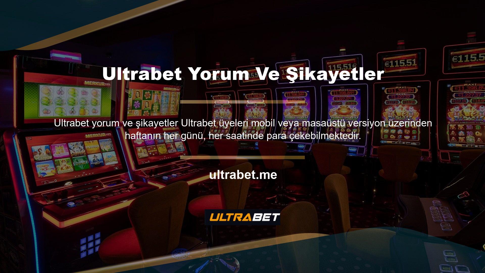 Ultrabet web sitesi üyelere çeşitli özel vazgeçme seçenekleri sunar